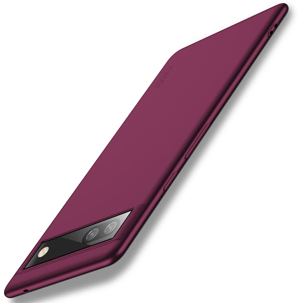 X-level Google Pixel 6A Case Ultra-Thin Slim Fit [Guardian Series] Phone Cases Soft Flexible TPU Matte Finish Coating Light Protective Back Cover for Women Compatible Pixel 6A- Wine red