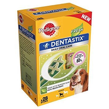 Pedigree Dentastix FRESH Dog Treats Medium Dog 10-25kg (4 x 28Pcks =112 Sticks)