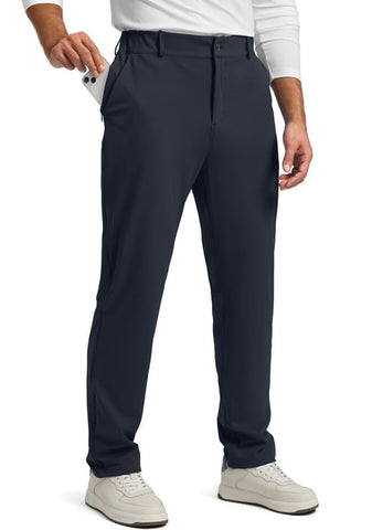 Soothfeel Men's Golf Pants with 5 Pockets Slim Fit Stretch Sweatpants Casual Travel Dress Work Pants for Men (Dark Grey, M)