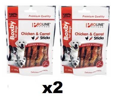 PROLINE PETFOOD PACK 2 X BOXBY CHICKEN AND CARROT STICKS FOR DOGS 100 GR