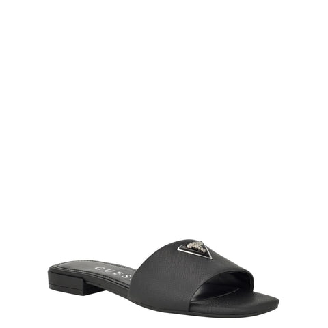 GUESS Women's Tamed Flat Sandal, Black, 8
