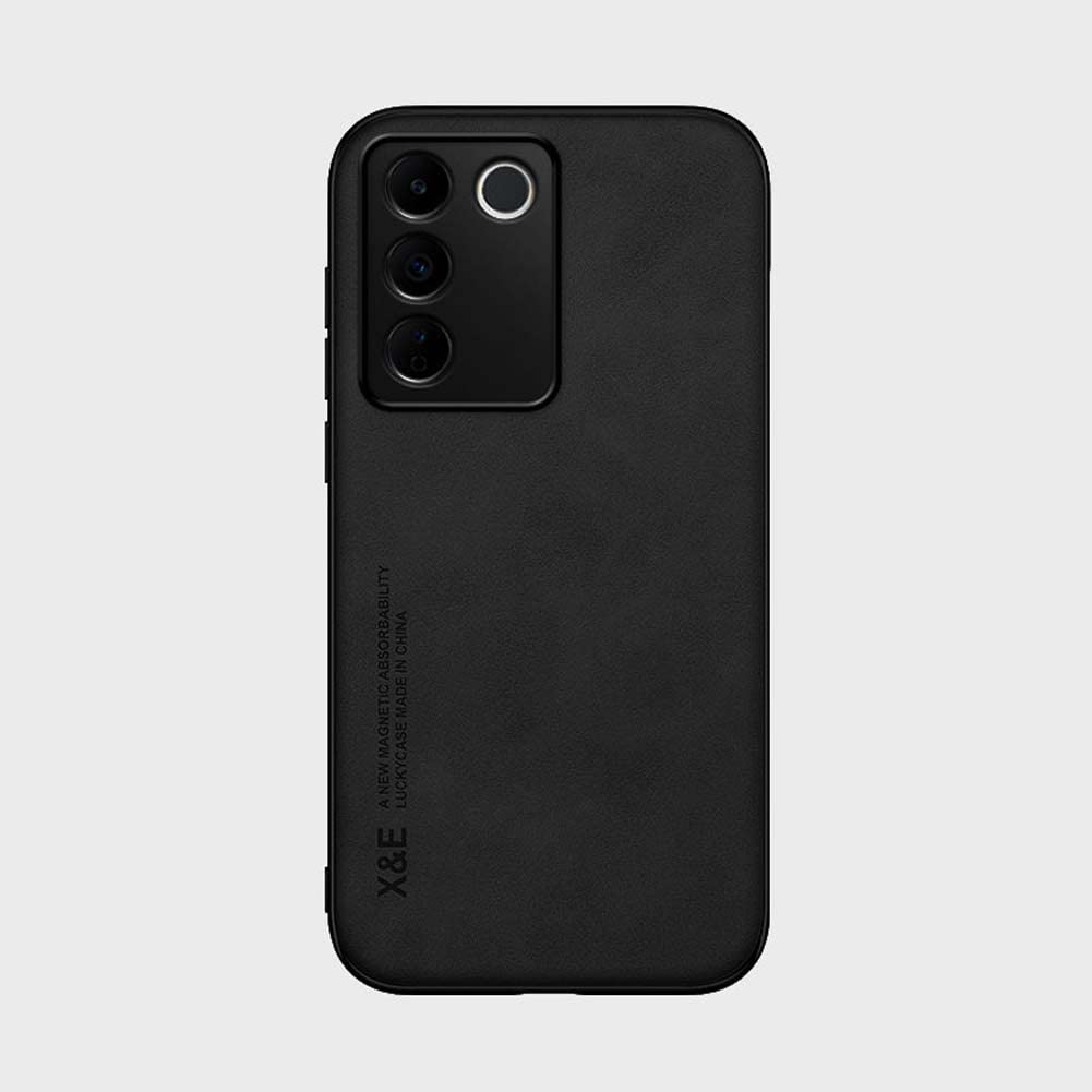 Kepuch Silklike Case for Vivo S16e/V27e - Cover Bumper Built-in Metal Plate for Vivo S16e/V27e - Black