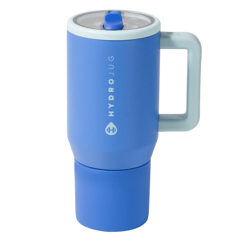HydroJug Traveler - Modern 20 oz Tumbler with Handle & Simple Flip Straw - Car Cup Holder Friendly, Leak Resistant Water Bottle-Reusable Insulated Stainless Steel & Rubber Base - Gifts for Women & Men