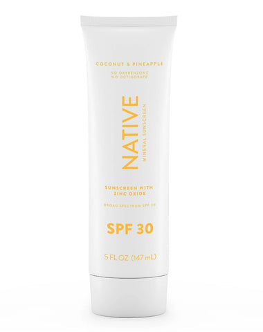 Native Coconut & Pineapple Mineral Sunscreen Lotion SPF 30, 5.0 oz (Coconut & Pineapple, 5 fl oz)