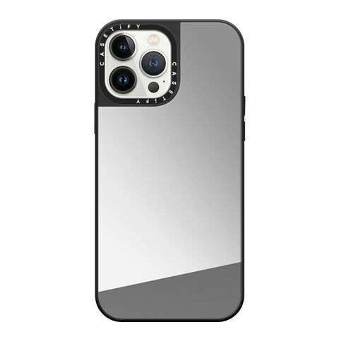 CASETiFY Mirror iPhone 13 Pro Max Case [5ft Drop Protection/Compatible with Magsafe] - Silver on Black