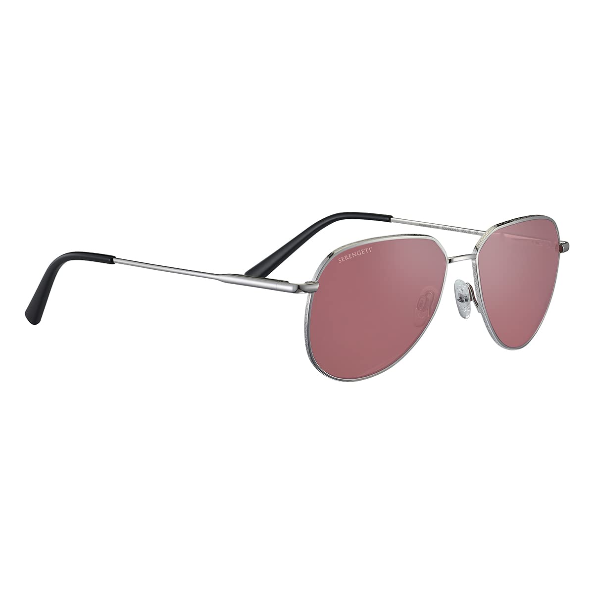 Serengeti Haywood Small Polarized Square Sunglasses, Shiny Silver