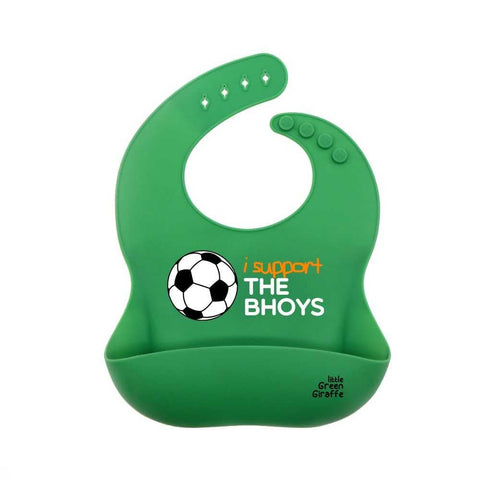 Little Green Giraffe Celtic FC Baby Gift I support the Bhoys, Celtic FC Football Baby Feeding Bib - 100% Silicone