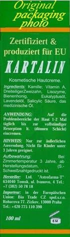 Kartalin-A, Prophylactic Skin Cream (Psoriasis, Eczema) 100 ml