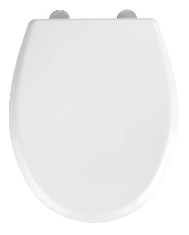 WENKO Toilet seat Gubbio white - antibacterial toilet lid, soft closing mechanism, 350 kg load capacity, Duroplast, 37 x 44.5 cm, White