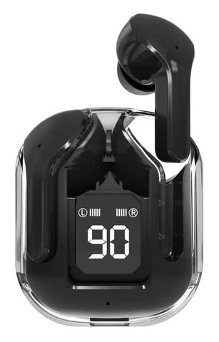 Ayaa Noise Canceling Translucent Earphones, HiFi Dual Stereo Microphone Mini in-Ear Earbuds Touch Control Stereo Surround Transparent TWS Gaming Earbuds, Sport Earphones (Black)