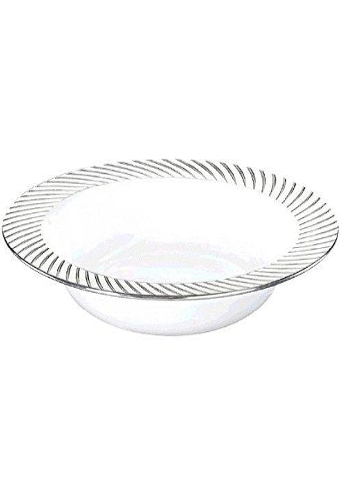 Amscan Reusable Bowls Swirl Border Premium Party Tableware (10 Piece), Silver/White, 12 oz
