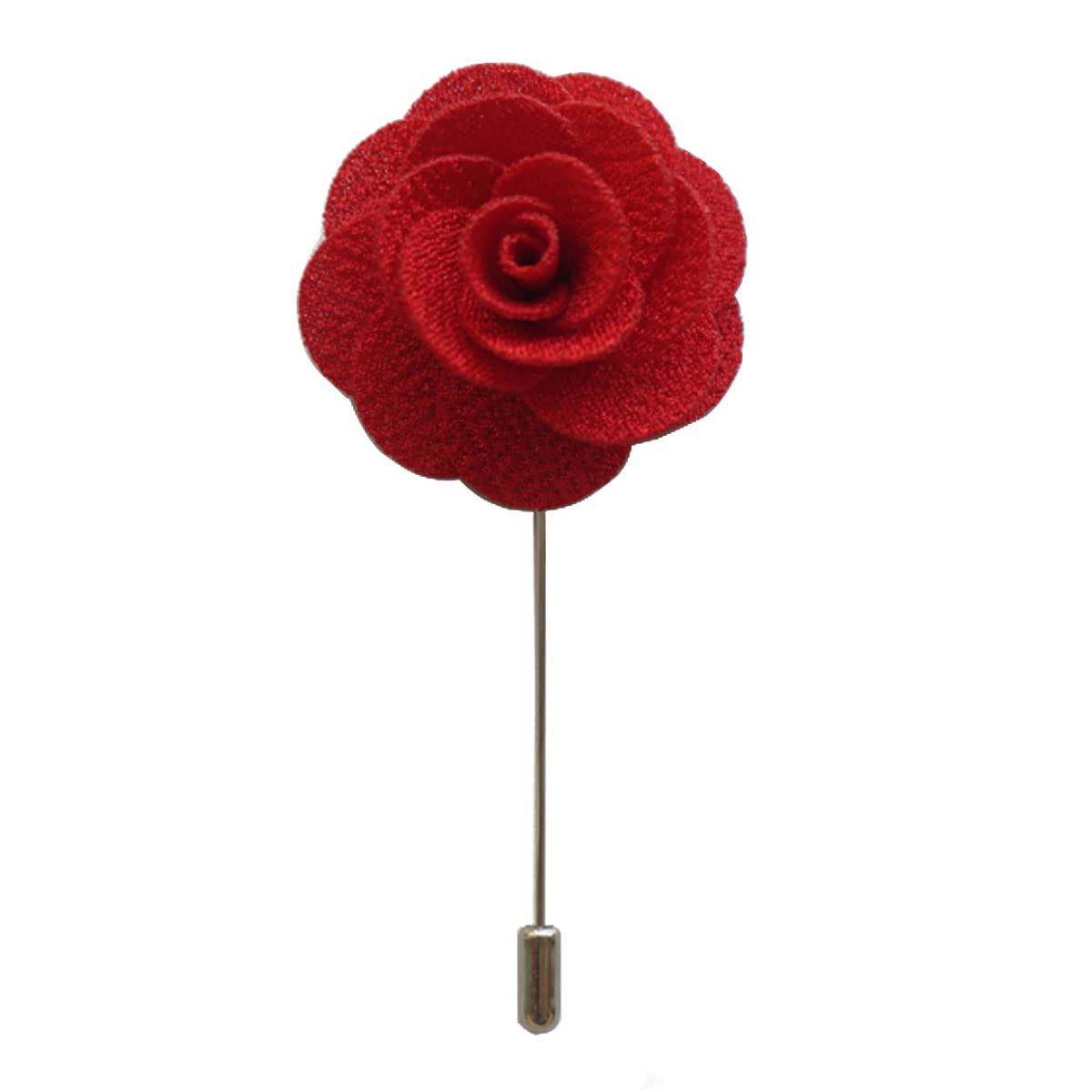 Sunny Home Unisex-Adult Lapel Flower Stick Brooch Pin Boutonniere Pin For Suit Tuxedo Corsage (Red)