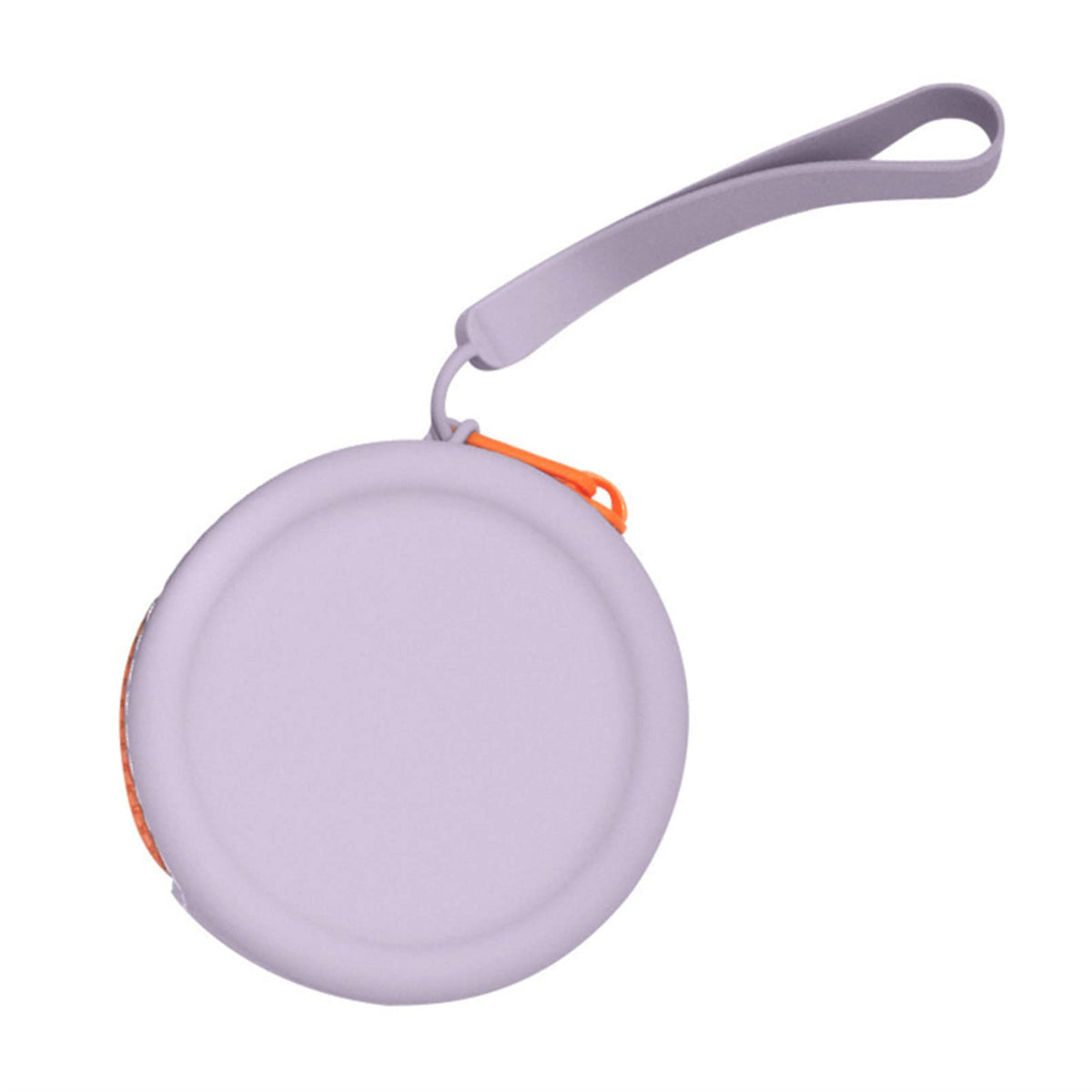 COMSY Womens Mini Coin Purse Wallet Silicone Small Round Coin Purses Small Earphone Pouch Change Purse Coin Wallet Lovely Hand Held Water Resistant Data Cable Bag,Light Purple