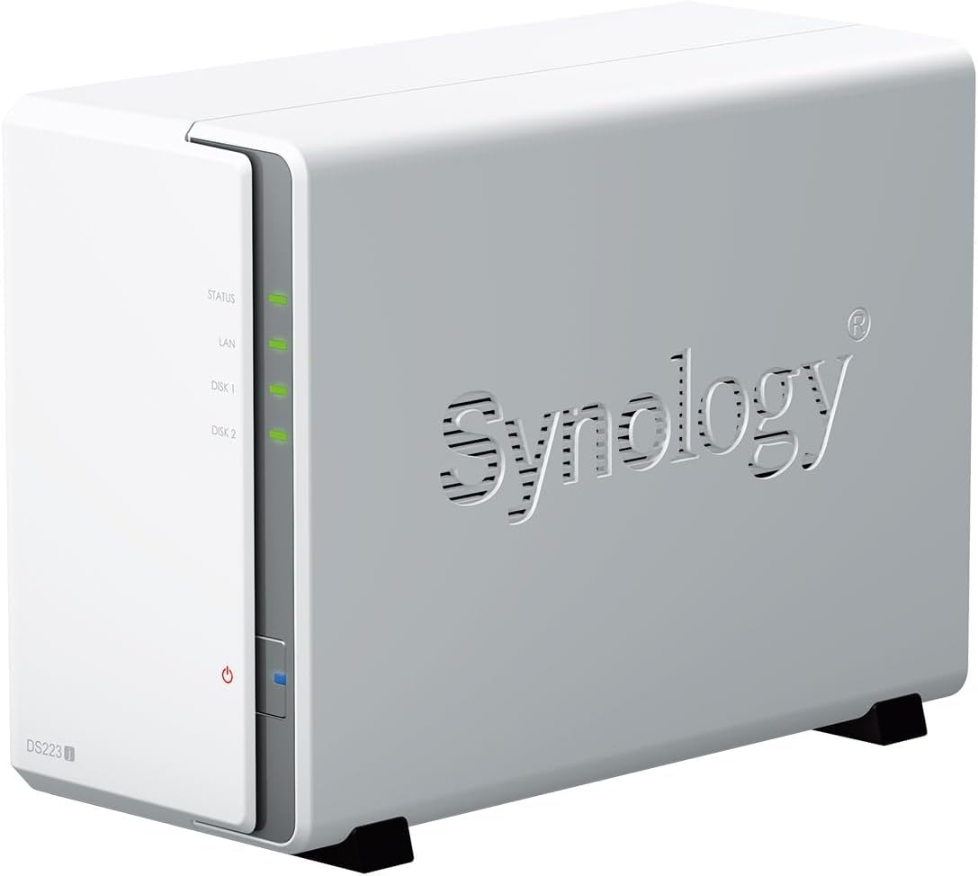 Synology DS223J 12TB 2 bay Desktop NAS Solution installed with 2 x 6TB HAT3300 Drives