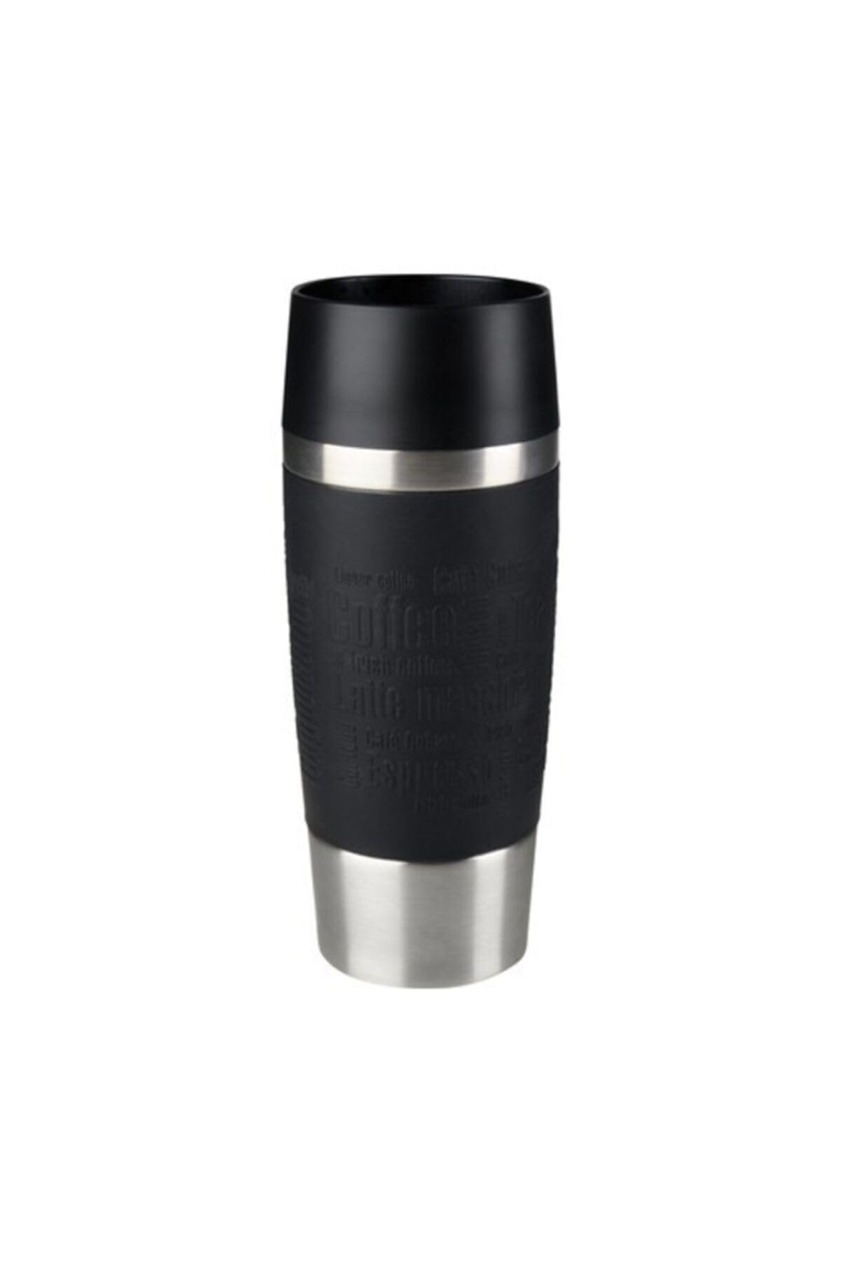 Tefal Travel Mug 0.36L, Black Silicone Sleeve, 100% Leak-Proof Thermal Mug, Double-Walled Vacuum Insulation, Hot & Cold Drinks, 360Â° Drinking, Easy to Open, Dishwasher-Safe, 5-Year Guarantee, K3081114