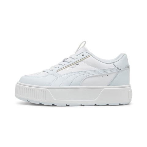 PUMA Womens Karmen Rebelle Sneaker, PUMA Womens White-Dewdrop-PUMA Womens Silver, 9.5