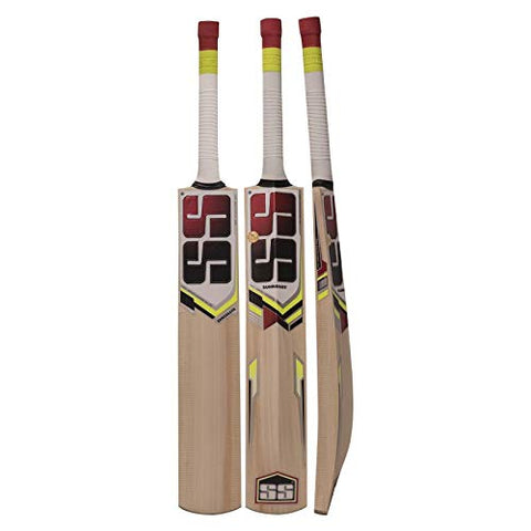 SS Sangakara Kashmir Willow Leather Ball Cricket Bat for Adult Full Size with Full Protection Cover Short Handel Latest 2019 Series