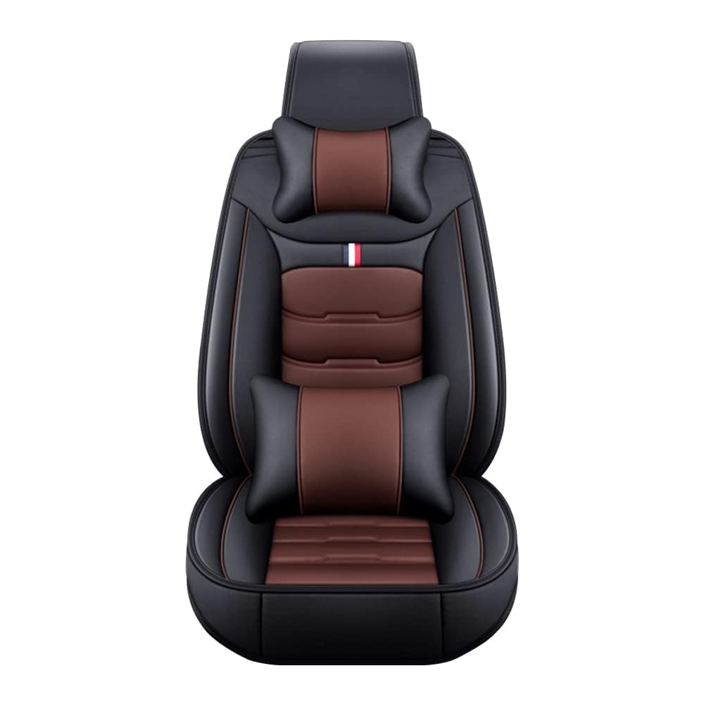 PAREKS Car Seat Cover Full Sets for Hyundai Tucson 2019 2020 2021,Car Seat Cushion Protectors Nonslip Protectors Accessories,C-Black Coffee-Luxurious