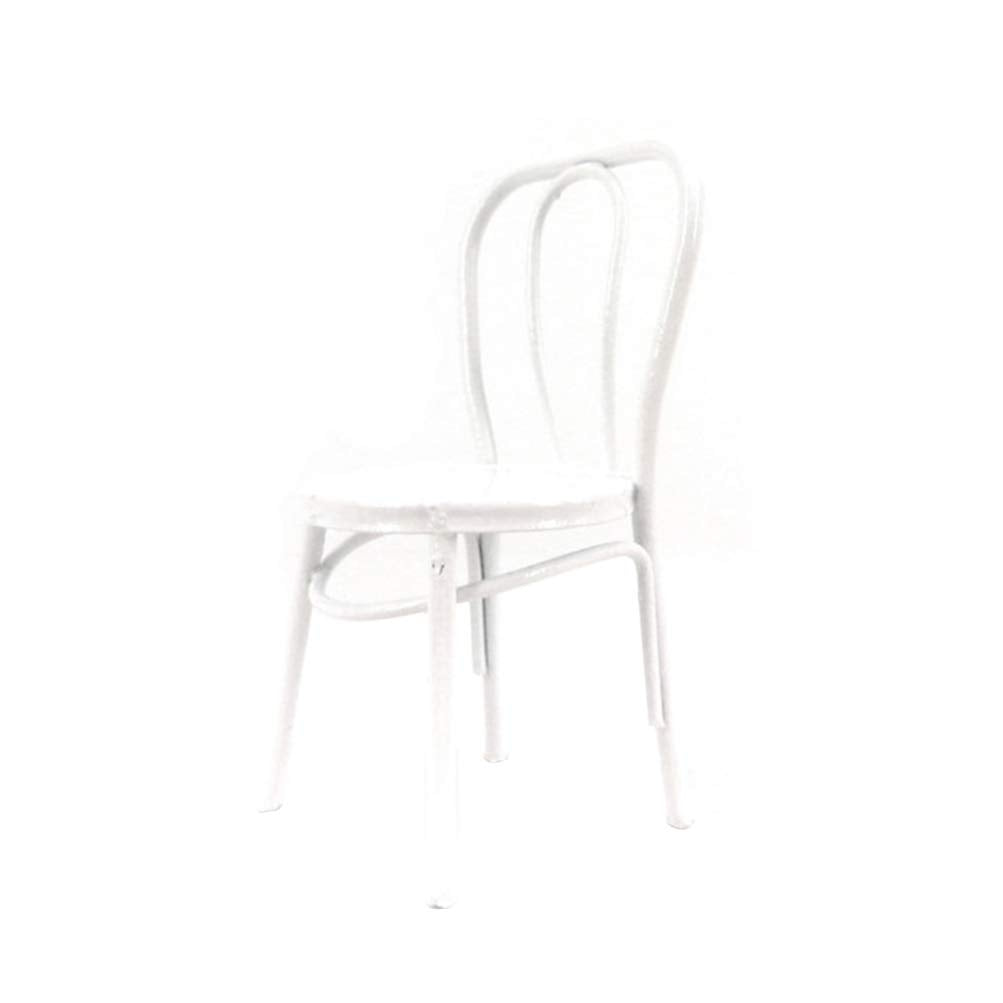 NUOBESTY 1:12 Miniature Chair Dollhouse Mini Iron Chair Dollhouse Furniture Ornament Dollhouse Accessories White