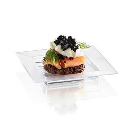 Amscan Mini Square Plates for Tableware Decoration (40 Piece), 3", White