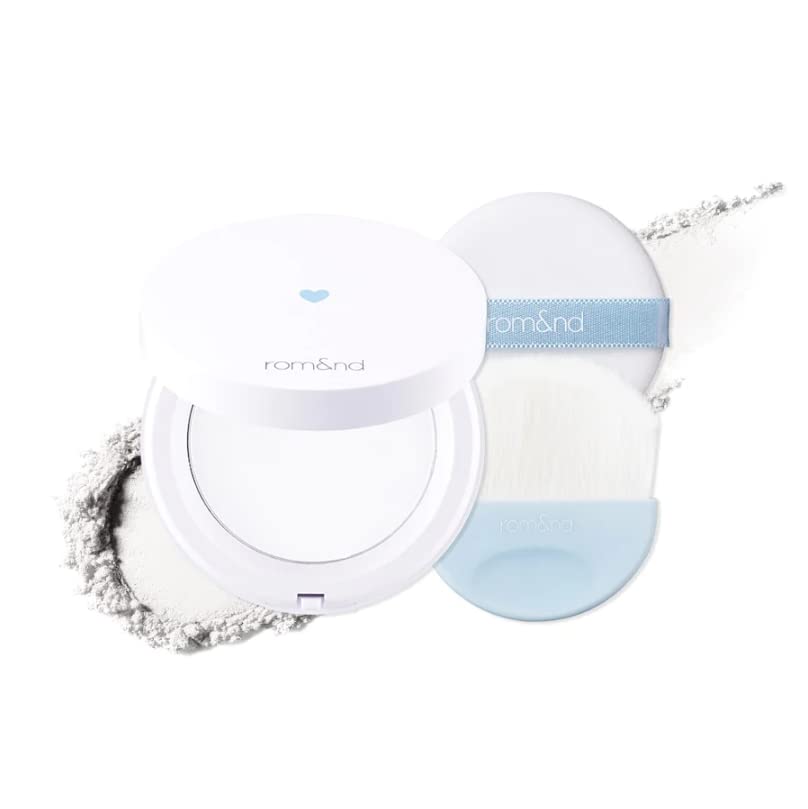 rom&nd Better Than Finish, Finishing Powder Pact, Makeup Fix & Matte, Sebum Control, Blurring Pores, Flawless, Setting Powder with Brush, Smooths, Translucent, Lightweight, Long Lasting, Portable