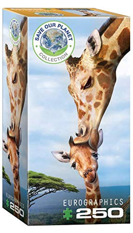 Eurographics 250 Piece African Animal Puzzle Set - Tiger and Giraffe Jigsaw Puzzles - Two 250 Piece Wildlife Puzzles for Kids and Adults. Mother Tiger with Baby and Giraffe Mother's Kiss