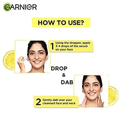 Garniers Bright Complete Vitamin C Face Serum 50ml - Get Spot-less, Bright Skin | Lightweight Formula & Non-sticky Face Serum