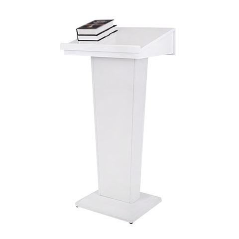 Podium,Tilt Design Standing Desk Host Stage Speaking Reading Table, for Classroom Conference and Auditorium/White/58x48x120cm