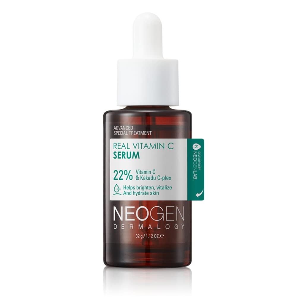 DERMALOGY by NEOGENLAB Real Vitamin C Serum 1.12 oz (32g) - Brightening, Revitalizing Serum with 22% Pure Ascorbic Acid, Ferulic Acid, Zinc and Niacinamide - Korean Skin Care