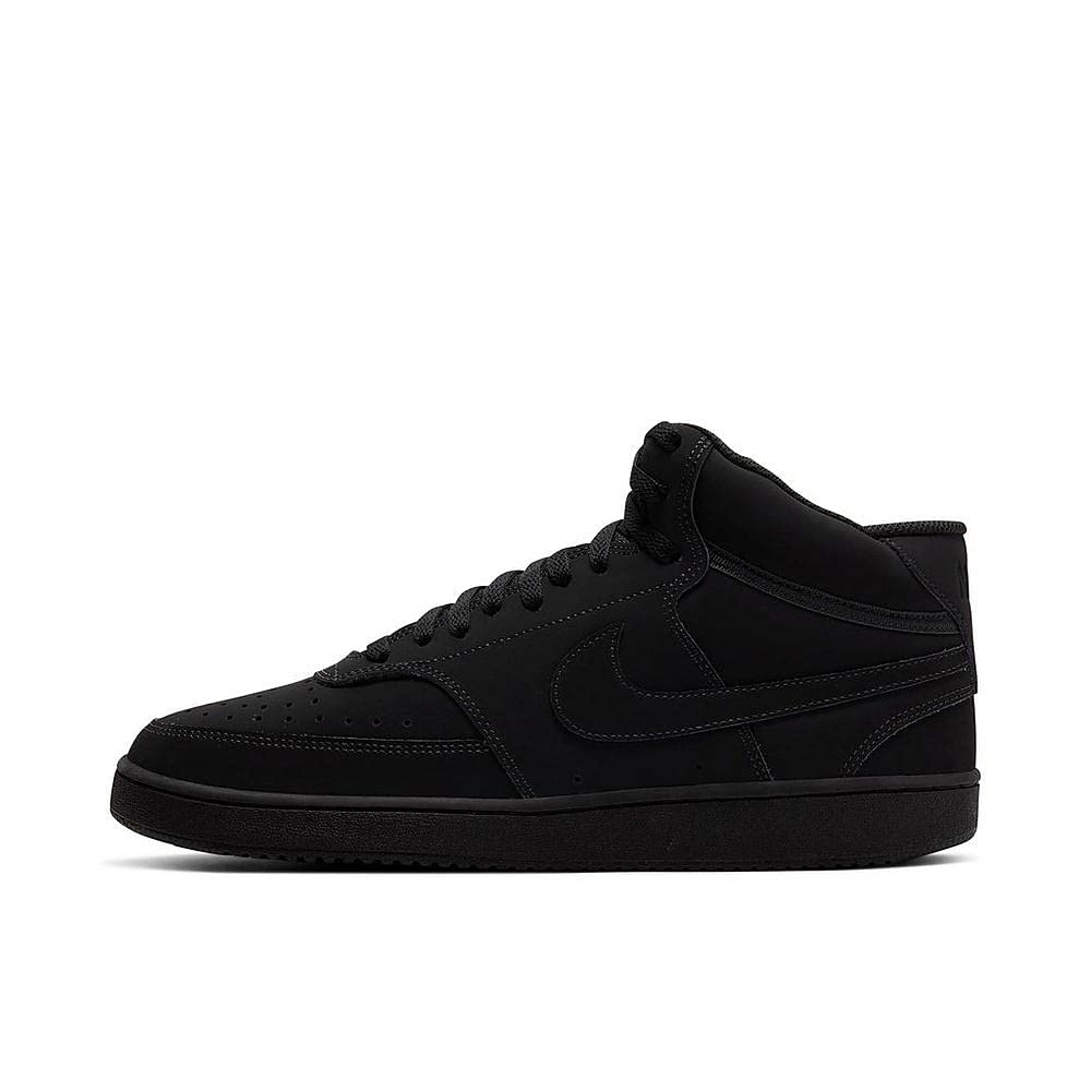 Nike COURT VISION MID-TOP SNEAKER - MEN'S, Black/Black-university Red, 10