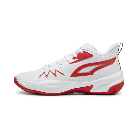 PUMA Mens Genetics Basketball Shoe, PUMA Mens White-for All Time Red, 15
