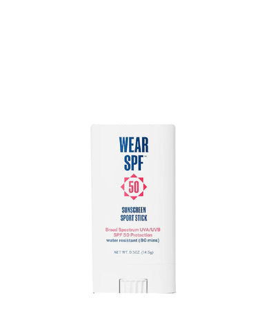WearSPF 50 Sunscreen Sport Stick with Broad Spectrum SPF 50 UVA/UVB Protection, Sweat- & Water-Resistant Portable Hands-Free Stick for Face & Body, 0.5 oz.