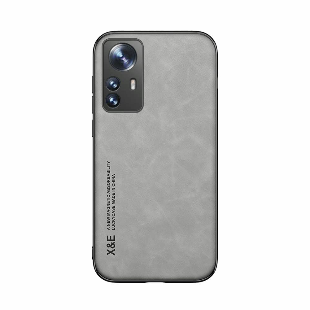 Kepuch Silklike Case for Xiaomi 12 - Cover Bumper Built-in Metal Plate for Xiaomi 12 - Gray