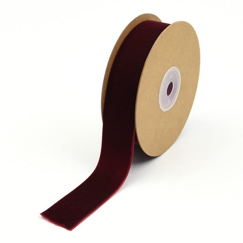 SHTGOI 5 Yard/Roll 25 mm Wide Velvet Ribbon Velvet Border Ribbon Jewellery Ribbon Gift Ribbon for Hair Accessories Clothing Gift Box Decorations Flower Packaging Red Wine