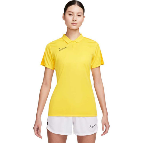 Nike Women's Dri-FIT Academy Polo Shirt, Tour Yellow/University Gold/Black, L