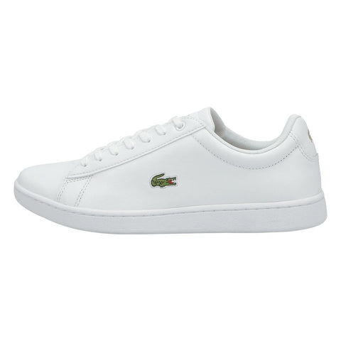 Lacoste Womens Hydez Leather, White/Gold, 9.5
