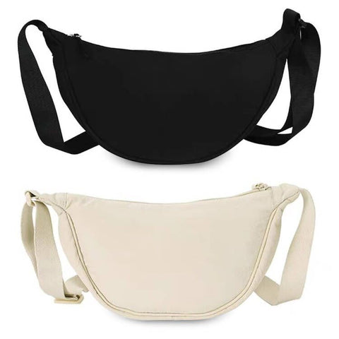Crescent Bag for Women Men, 2 Pack Waterproof Casual Style Dumpling Bag Nylon Crescent Bags Dumpling Bag Hobos Crossbody Bags Purse with Adjustable Strap