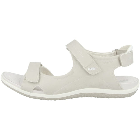 Geox Women's Sandal Vega 1 Flat, Light Grey, 35 M EU (5 US)