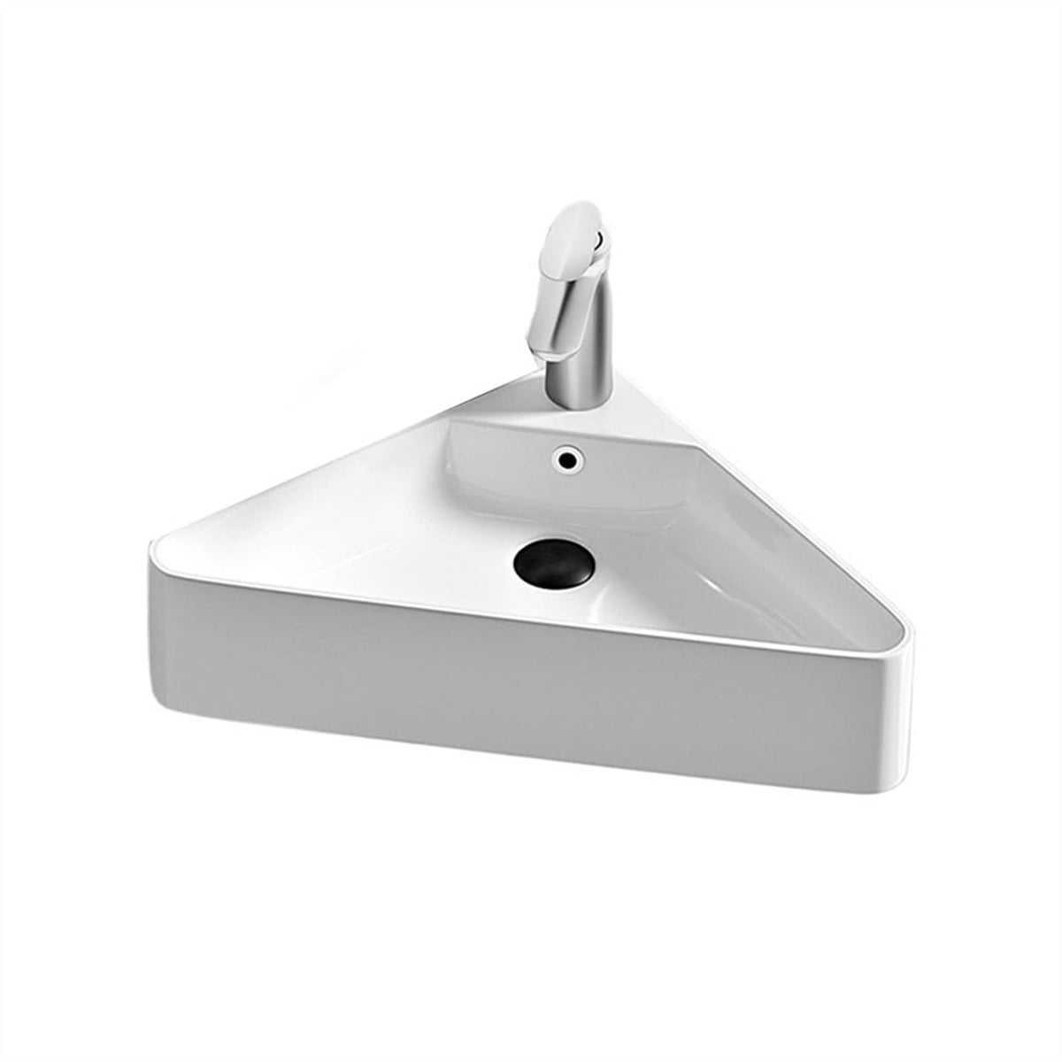 GLigeT Bathroom Vessel Personalized Corner Washbasin High Temperature Ceramic Triangle Bathroom Sinks Space-saving Wall-mounted Sinks Vanity Sink