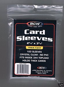 BCW THICK CARD SOFT SLEEVES (2) PACK OF 100 SLEEVES