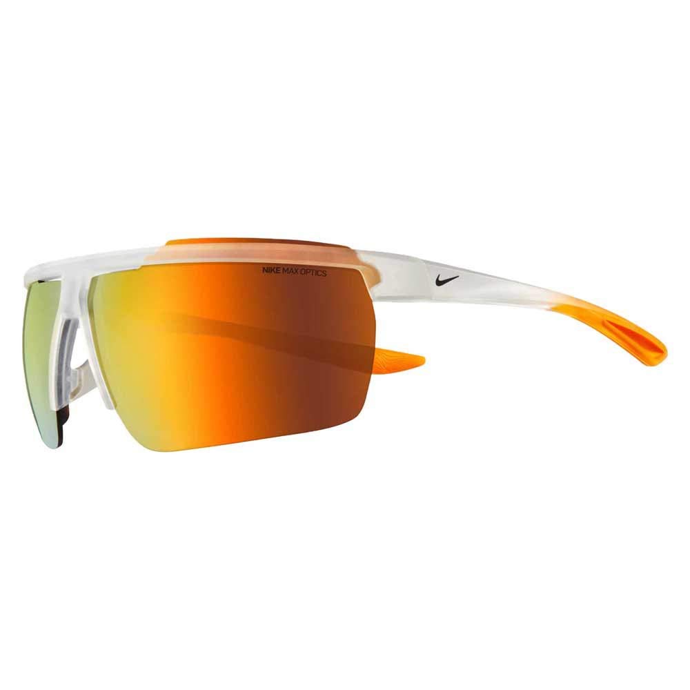 Nike Windshield Rectangular Sunglasses, Matte Clear, 75/9/130