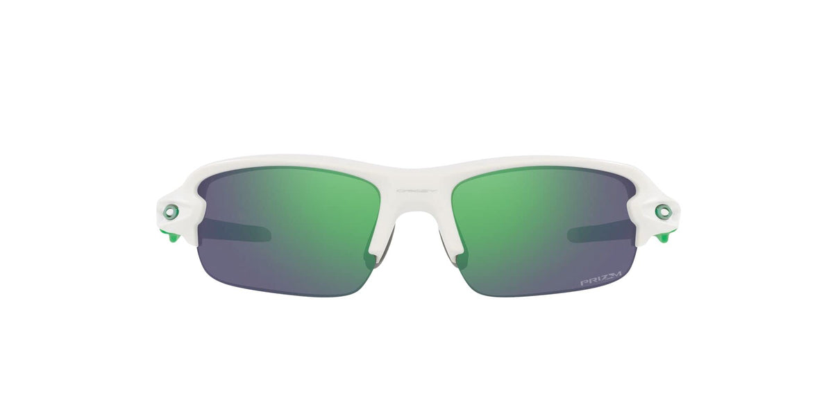 Oakley Youth OJ9008 Flak XXS Square Sunglasses, Matte White/Prizm Jade, 58 mm