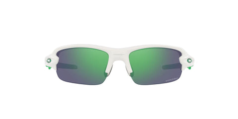 Oakley Youth OJ9008 Flak XXS Square Sunglasses, Matte White/Prizm Jade, 58 mm