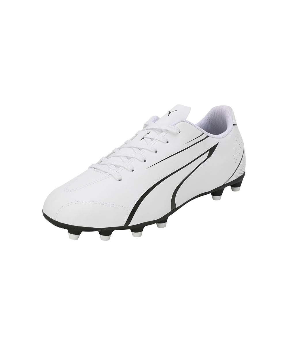 PUMA Mens Vitoria FG/AG Soccer Cleats (11) (White/Black)