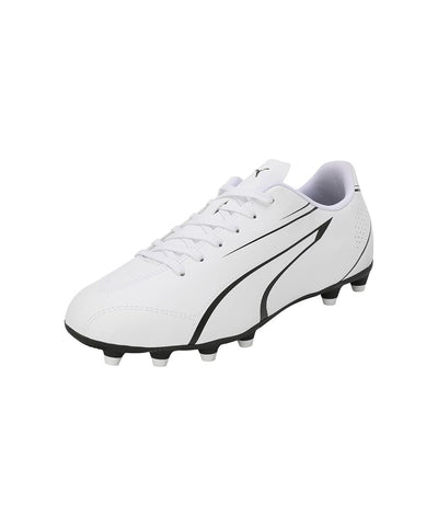 PUMA Mens Vitoria FG/AG Soccer Cleats (11) (White/Black)