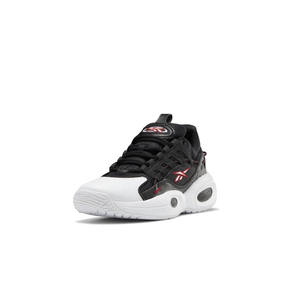 Reebok Unisex Solution Mid Basketball Shoe, Black/White/Vector Red, 9 US Men