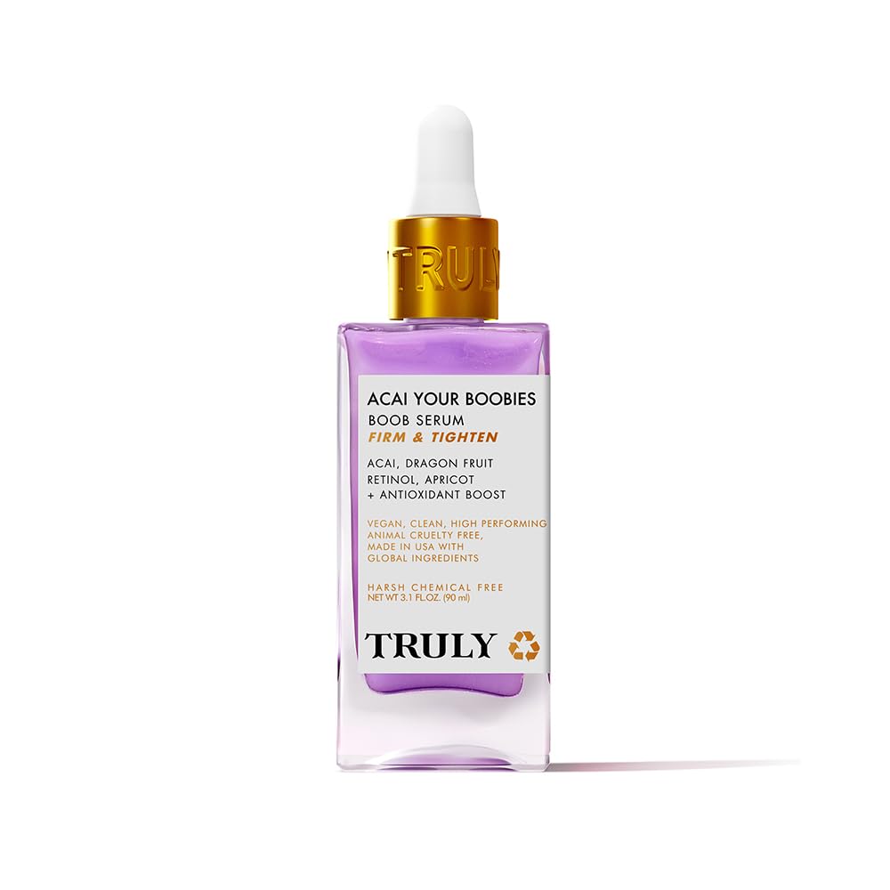 Truly Beauty Acai Your Body Serum - Skin Elasticity with Bust Firming Natural Essential Oil - For A Perky and Firmer Bust! Organic, Gmo Free - 3.1 OZ