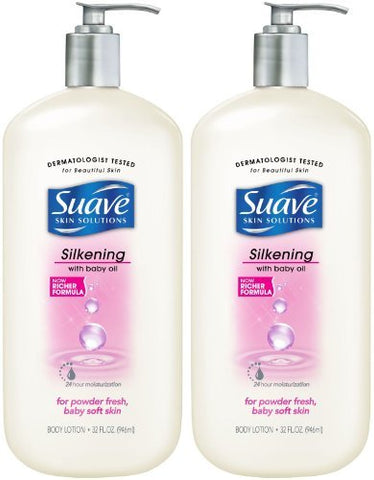 Suave Silkening Body Lotion - Baby Oil - 32 oz - 2 pk