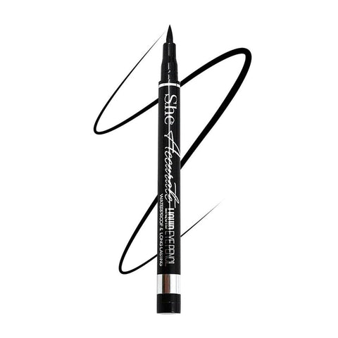 ACCURATE | Black Waterproof & Long Lasting Liquid Eyeliner by S.he Makeup
