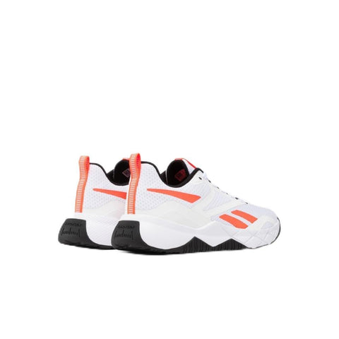 Reebok Women's Nfx Trainer Sneaker, Footwear White/Orange Flare/Core Black, 6.5